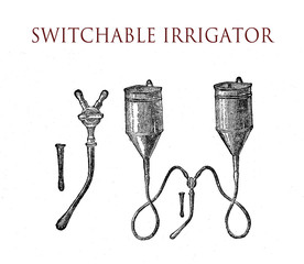 Switchable irrigator, vintage illustration