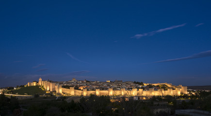 Panoramic view of the historic city of Avila, Castilla y Leon, Spain