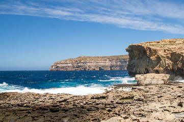 Place where was Azure Window after collapse in Gozo Island, Malta