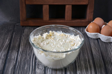 Process of preparation of the dough. Ingredients for the dough.