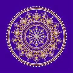 elegant pearl pattern in golden flower vector