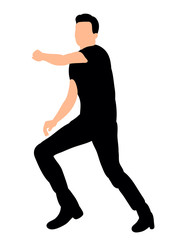 Fototapeta na wymiar silhouette of a man dancing