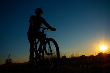 Fototapeta premium Male cyclist driving outdoors