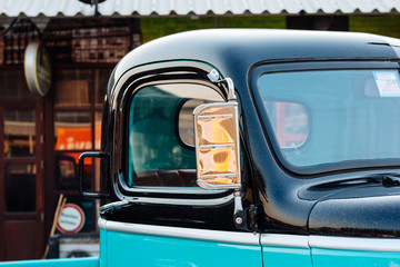side mirror of a vintage car, vintage mirror of a car.