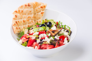 Bulgarian traditional salad with cheese