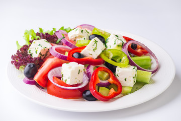 Bulgarian traditional salad with cheese