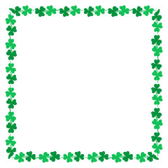 Saint Patrick's Day Green Clover Clip Art. Lucky Leaf banner border decoration.