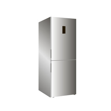 Home refrigerator on a white background. 3D