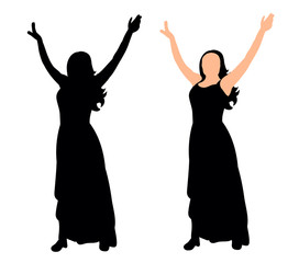  silhouette of a girl dancing at a party