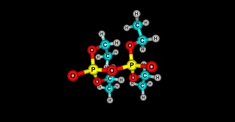 Tetraethyl pyrophosphate molecular structure isolated on black