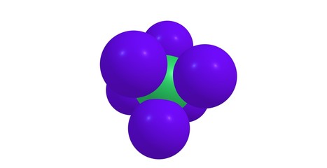 Hexafluorophosphate molecular structure isolated on white