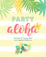 Fototapeta na wymiar Tropical beach party banner template