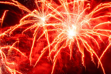 colorful fireworks brighten up the night sky