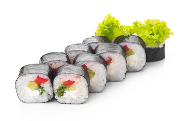sushi rolls isolated