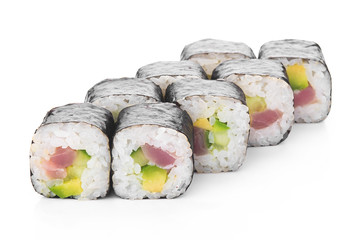 sushi rolls isolated