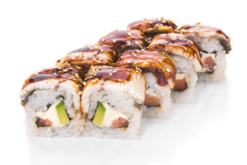 sushi rolls isolated