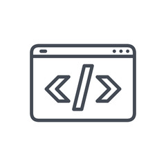 Web HTML seo business code line icon