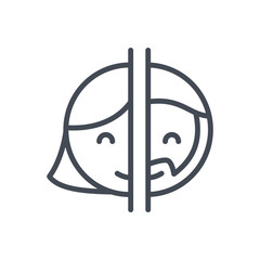 Seo Business Male and Female Targeting line icon