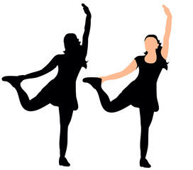 Girl dancing silhouette party 