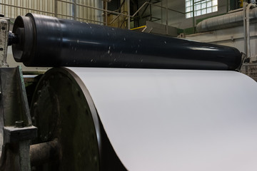Paper Mesh Production Rollers White Flowing Web White Stack Running Continuous