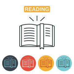 Book icon isolated on white background.