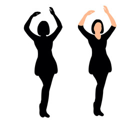 Girl dancing silhouette disco 