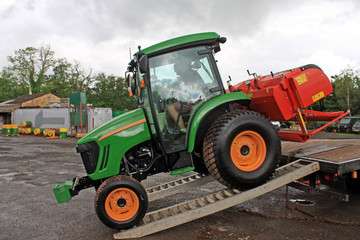 Tractor on a truck