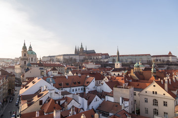 Fototapeta na wymiar Prague castle and rooftop view