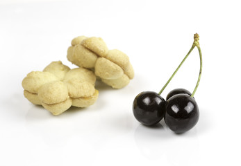 Fresh delicious dark red cherry fruits.