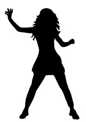 Girl dancing silhouette disco 