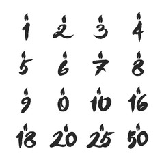 Birthday Candles Numbers Set