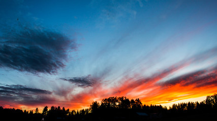 Red sunset in Sweden
