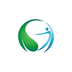 Fototapeta premium Eco People Logo Set