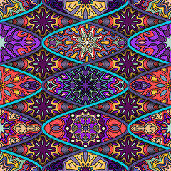 Seamless pattern. Vintage decorative elements. Hand drawn background. Islam, Arabic, Indian, ottoman motifs. Perfect for printing on fabric or paper.