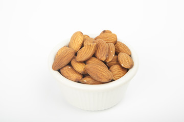 Almonds isolated on white background