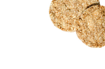 Several pieces of crispbread isolated