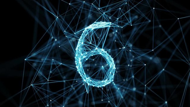 Abstract digital nodes and connection paths form a countdown. The numbers are transformed one into another, creating stylish digital plexus motion graphics. Alpha Matte