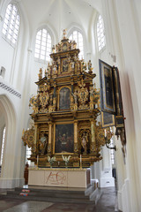 MALMO, SWEDEN - MAY 31, 2017: Interior of the church of Sankt Petri kyrka, a large church in Malmö, Sweden