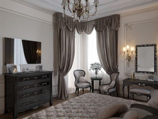 Luxury Classic Modern Bedroom Interior Design - 158347601