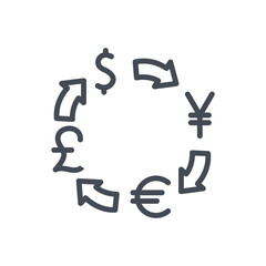 Trading Business Exhange Currency line Icon