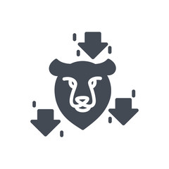 Trading Business Bear Trend silhouette Icon