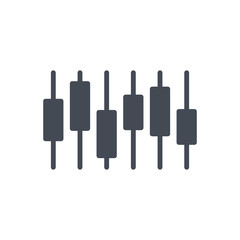 Trading Business Forex Market Graph silhouette Icon