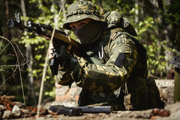 Portrait of soldier in uniforms