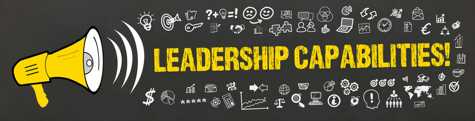 Leadership Capabilities! / Megafon mit Symbole