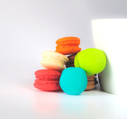 Colorful Macaron on white background