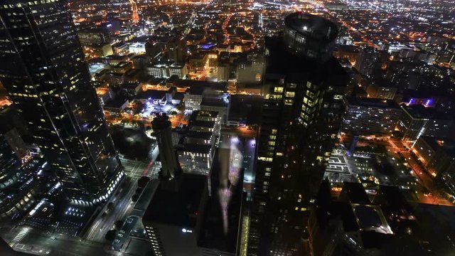  Los Angeles Downtown Aerial Time Lapse 10 Night Cityscape Traffic