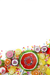 Fototapeta na wymiar Mixed colorful candies