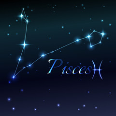 Water symbol of Pisces zodiac sign, horoscope, vector art and illustration.