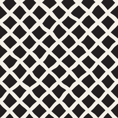 Seamless pattern with hand drawn waves. Abstract background with wavy brush strokes. Black and white freehand lines texture.