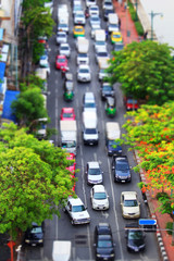 traffic jam tilt shift style